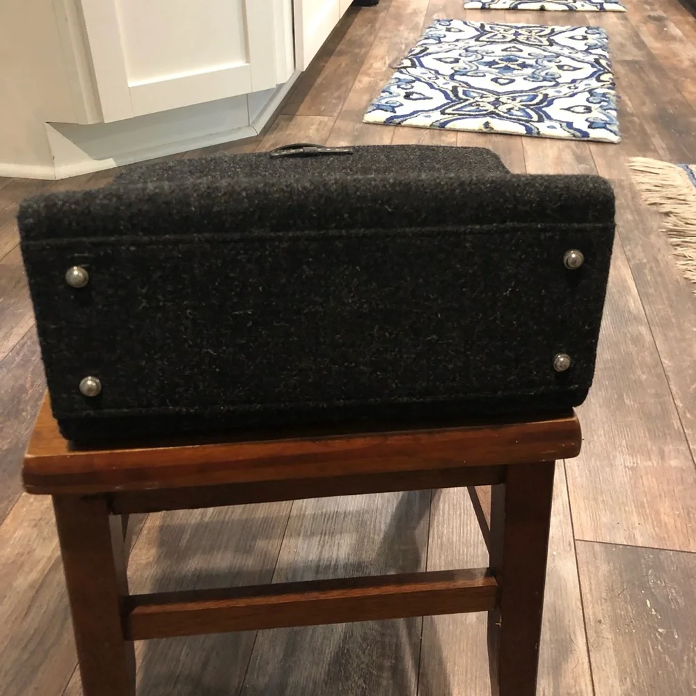 kate spade Black Wool Felt bag with Leather Handles